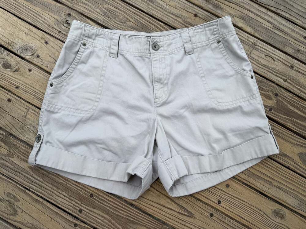 Sonoma Life + Style Khaki Cotton Cuffed Cargo Shorts Size 16